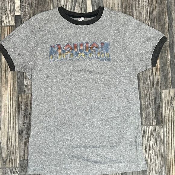 βοΈποΈπββοΈ Vintage HAWAII Holister Hawaiian Surf Ringer Single Stitch Tee - Picture 1 of 8